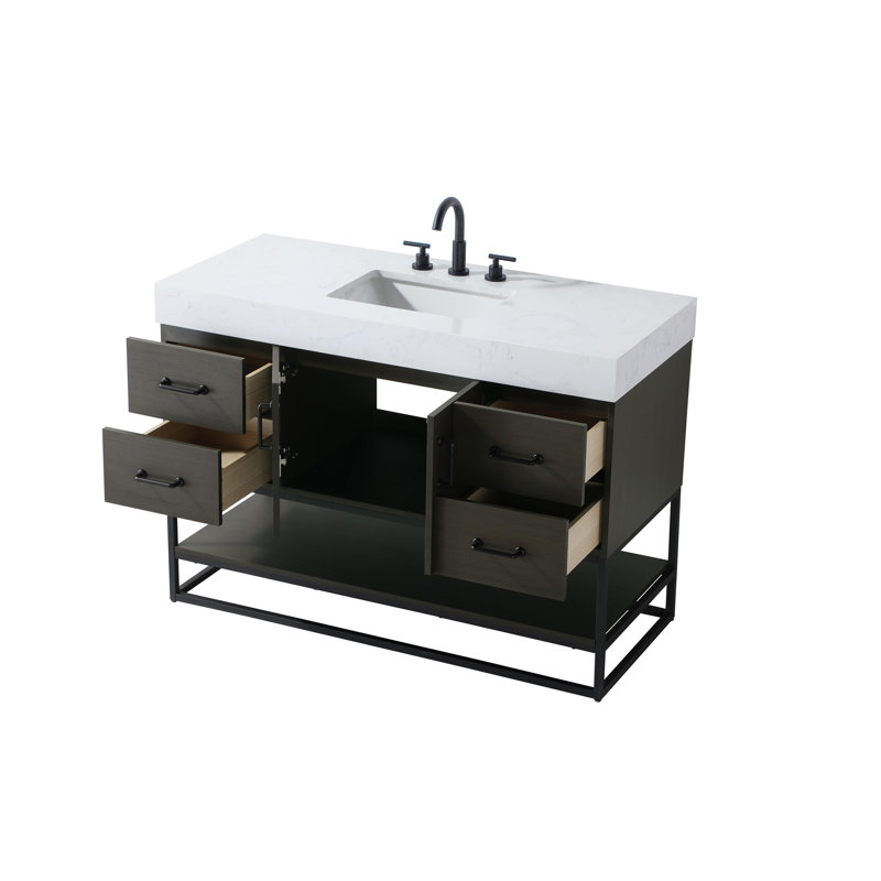 Meuble-lavabo simple 48 po, Brun moka