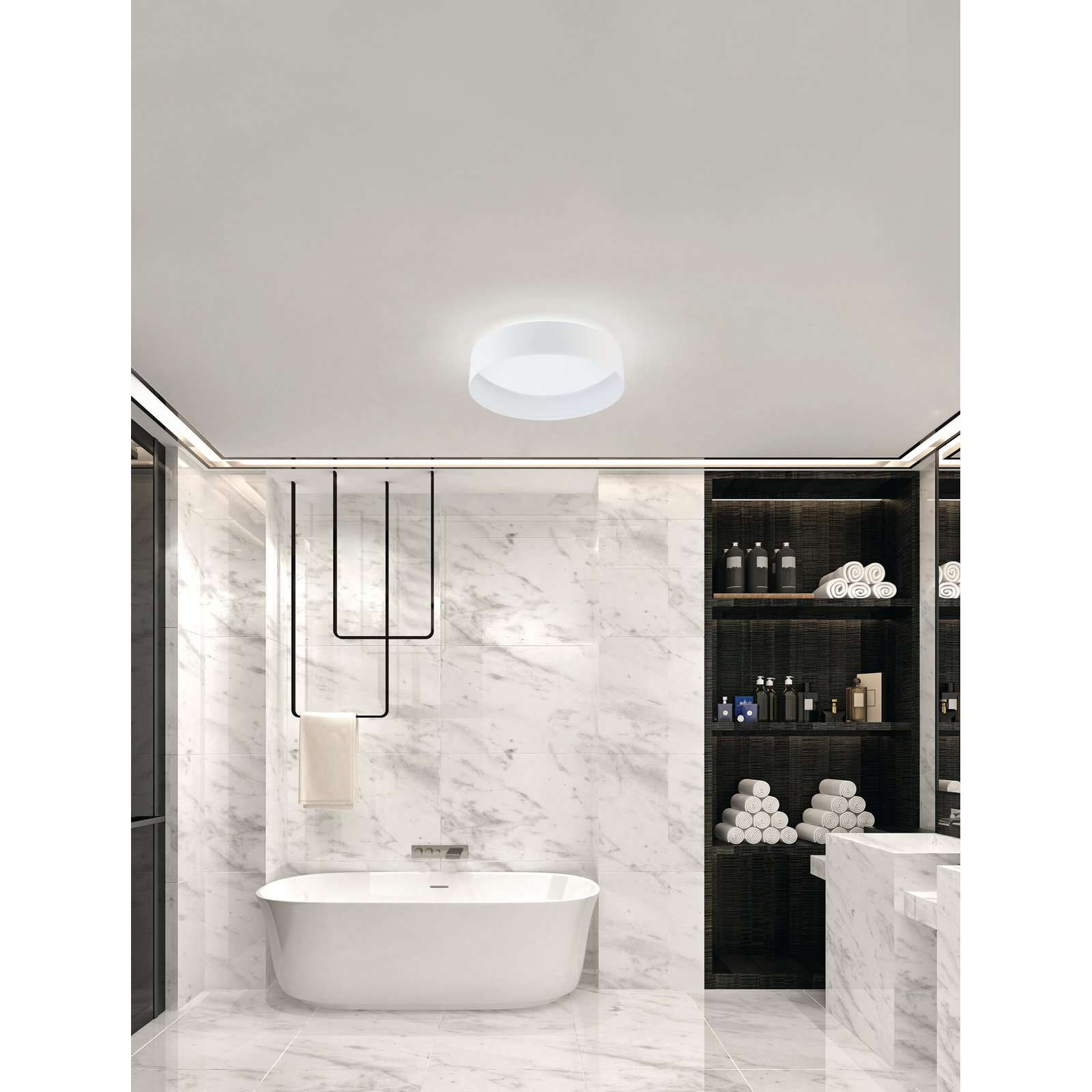 Nasser Single Light Flush Mount, White