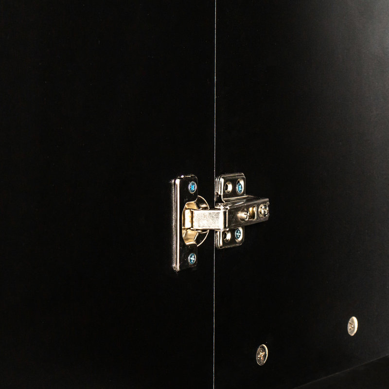 Armoire autoportante noire dans la cuisine et la salle à manger. Tablettes. 13,45 x 11,6 x 74,97, 56,59 lb Élégant et fonctionnel. Armoire de chambre, noir. Deux portes au design élégant. Fabriqué