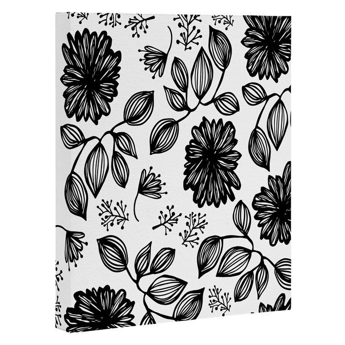 « noir flores », impression sur toile tendue, H 20 po x l 16 po x P 1,5 po