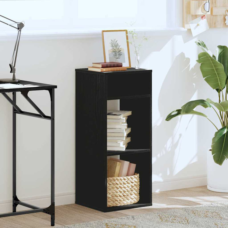 Adamsdale 34cm W Bookcase, (4 Shelves) 80 cm H x 34 cm W x 31 cm D, Black