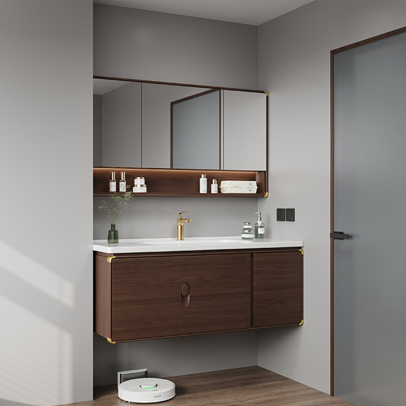 Armoire de salle de bain simple et haut de gamme rétro