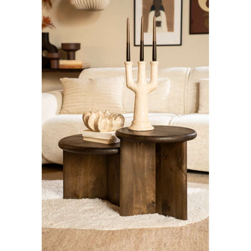 Solid Wood Coffee Table, 18" H x 18" L x 18" W , Brown