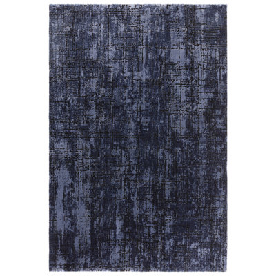 Navy Abstract Modern Easy To Clean Rug For Dining Room Bed Room And Living Room
