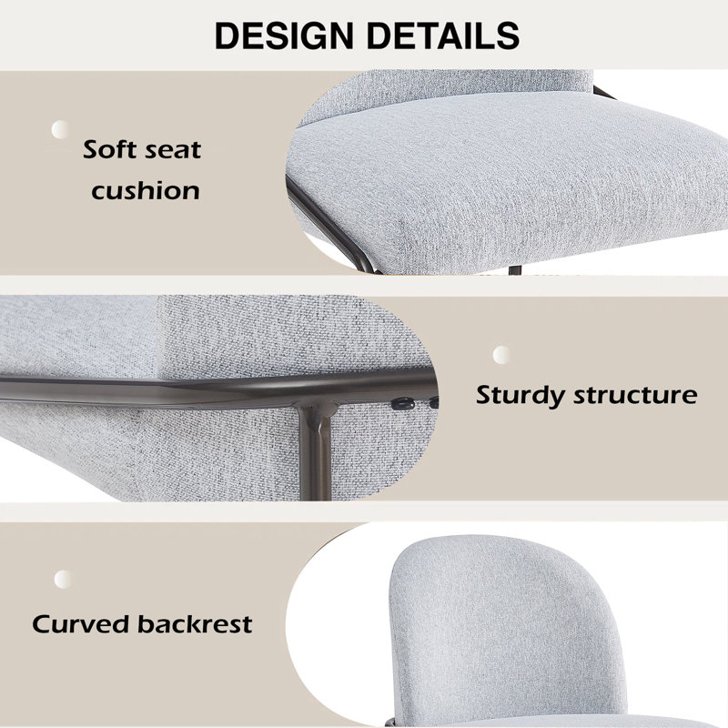 Tabouret de bar intérieur en métal, ensemble de 2, Gris