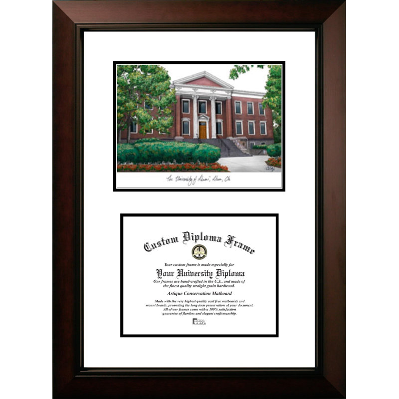 NCAA Scholar Diploma Picture Frame, Akron University Legacy, 17cm H x 21cm W x 2cm D