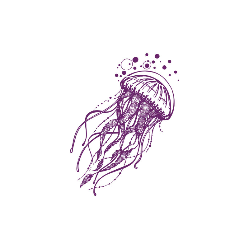 Adhésif décoratif pour salle de bain Méduse, Violet