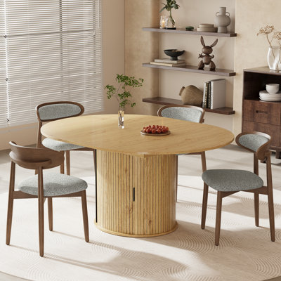 Ensemble de salle à manger 5 pièces avec table de rangement extensible intégrée et 4 chaises