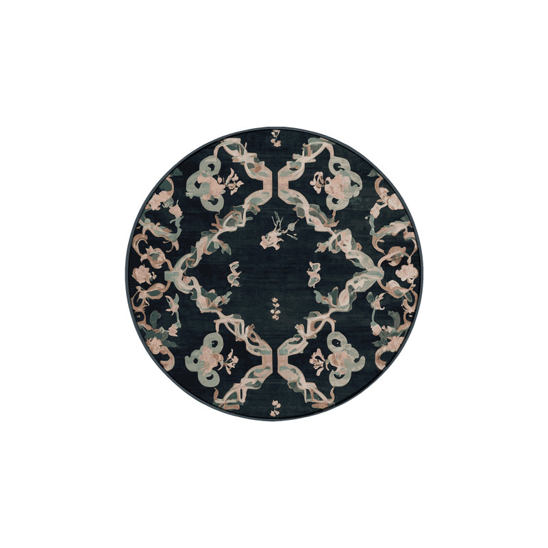 Silky Soft Plush Gray Area Rug, Round 5'