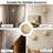 Natural Travertine Wall Sconce With Irregular Center Crack, Lunar White Wall Light Fixture For Bedroom, Living Room-629276123