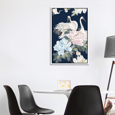 Pearly White Cranes I 1 Piece Painting on Canvas