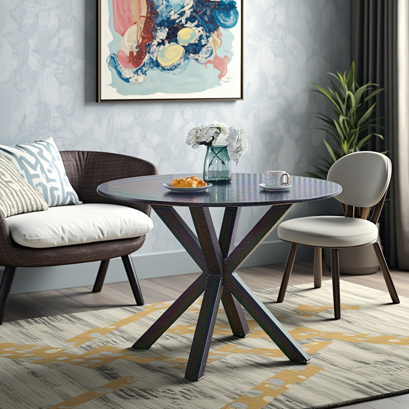 Pedestal Dining Table - 42" Mdf Round Table, Multi-use As Coffee/end Table For Kitchen, 29.44"H x 42.12"L x 42.12"W
