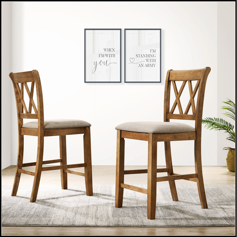 Ensemble de 2 chaises de salle à manger à hauteur de comptoir rembourrées Windvale