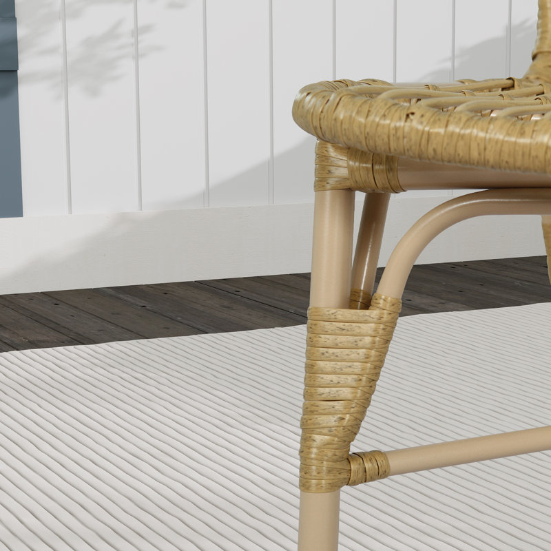 [No Need To Assemble;Set Of 2]Outdoor Pe Wicker Patio Dining Chairs For Backyard Garden, Natural
