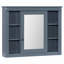 Meuble-lavabo 36 po avec lavabo supérieur, armoire à miroir bleu royal, armoire de rangement moderne avec 2 portes à fermeture douce, meuble-lavabo simple