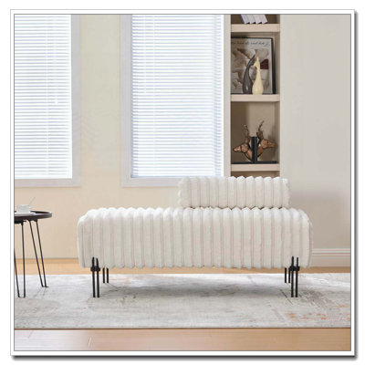 49.6" Wide Upholstered Bench with Adjustable Back