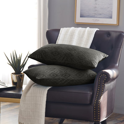 Housse de coussin rectangulaire en velours Ikat