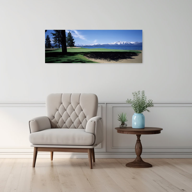 Golf course Edgewood Tahoe Golf Course Stateline Douglas County Nevada USA 1 Piece Wrapped Canvas Panoramic Wall Art