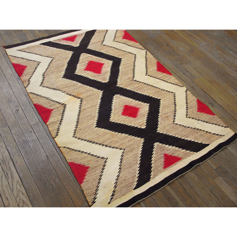 Antique Wool Brown Earth Tone Flat Weave Rug