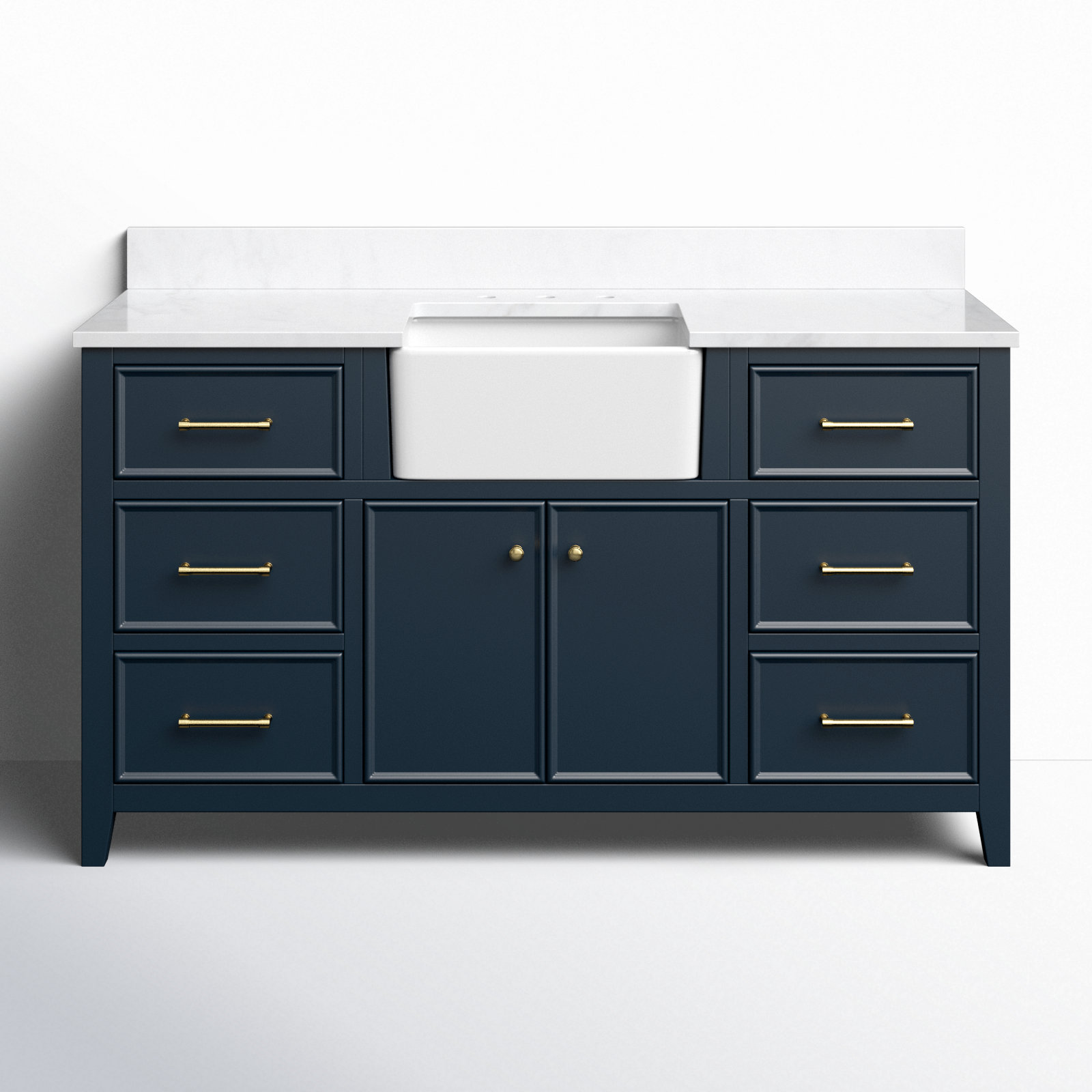Aisa 60" Single Bathroom Vanity, Indigo Blue/Brushed Gold
