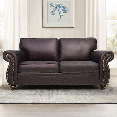 71.5'' Wide Fabric Couch Rolled Arm Sofa