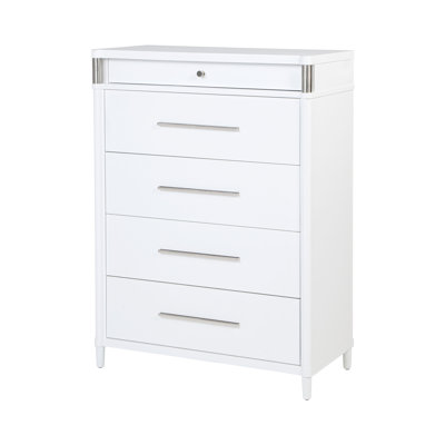 Commode contemporaine de 38,4 po de largeur, blanc