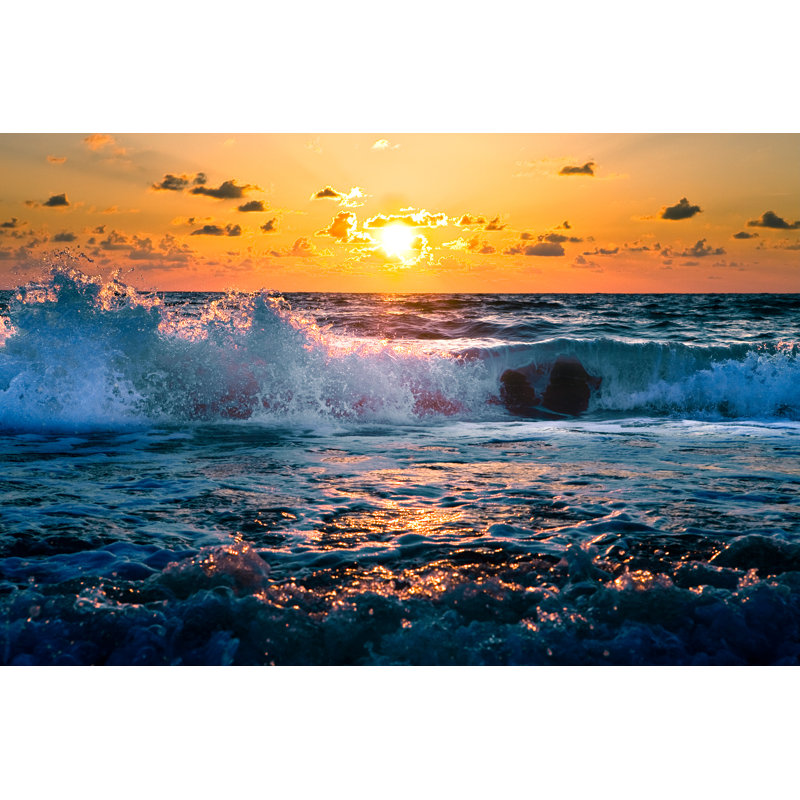Sunset Over The Ocean by Debibishop - Wrapped Canvas Print, 51cm H x 76cm W