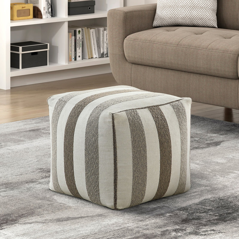 Pouf en tissu Modern, Multicolore / rayé