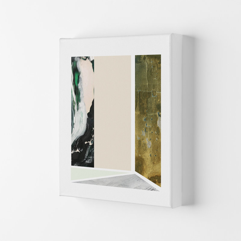 Green Marble Rectangle Abstract by Pixy Paper - Print, Wrapped Canvas, 84cm H x 59.4cm W x 4cm D