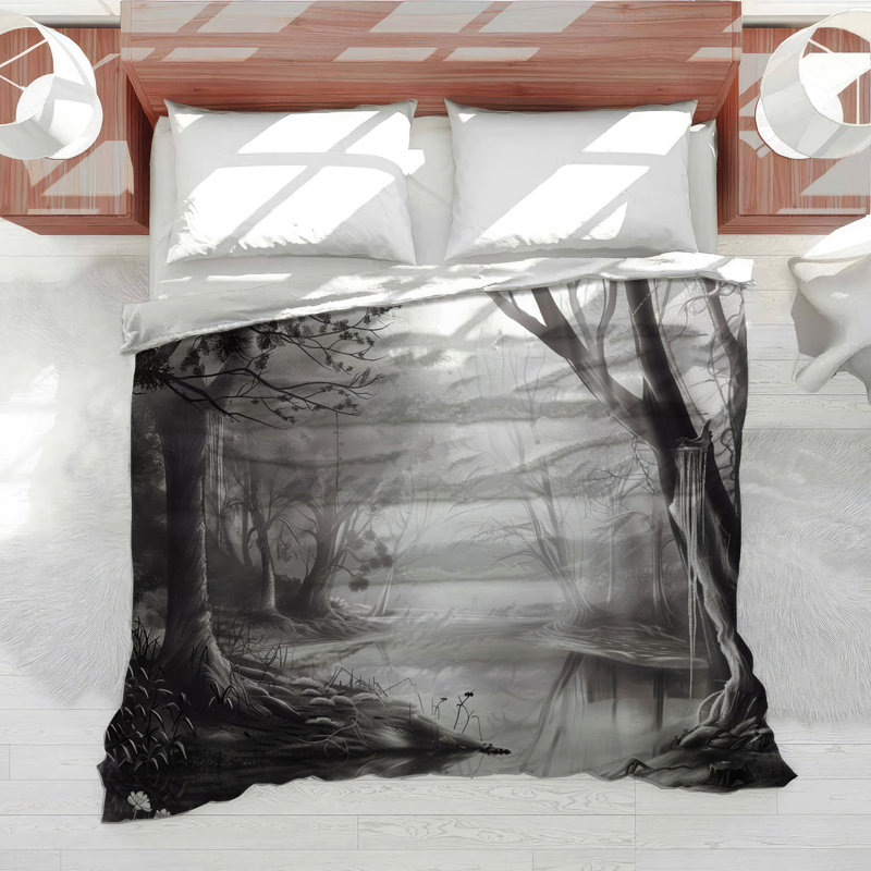 Misty Woods Nature Cotton Blend Comforter, King Comforter