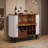 39" Fluted Liquor & Coffee Bar Cabinet with 6 Wine Racks and 3 Glass Holders, Mid-Century Modern Bar Cabinet with A Large Storage Drawer ,4 Hidden Storage Space on the Side , White-2075099694