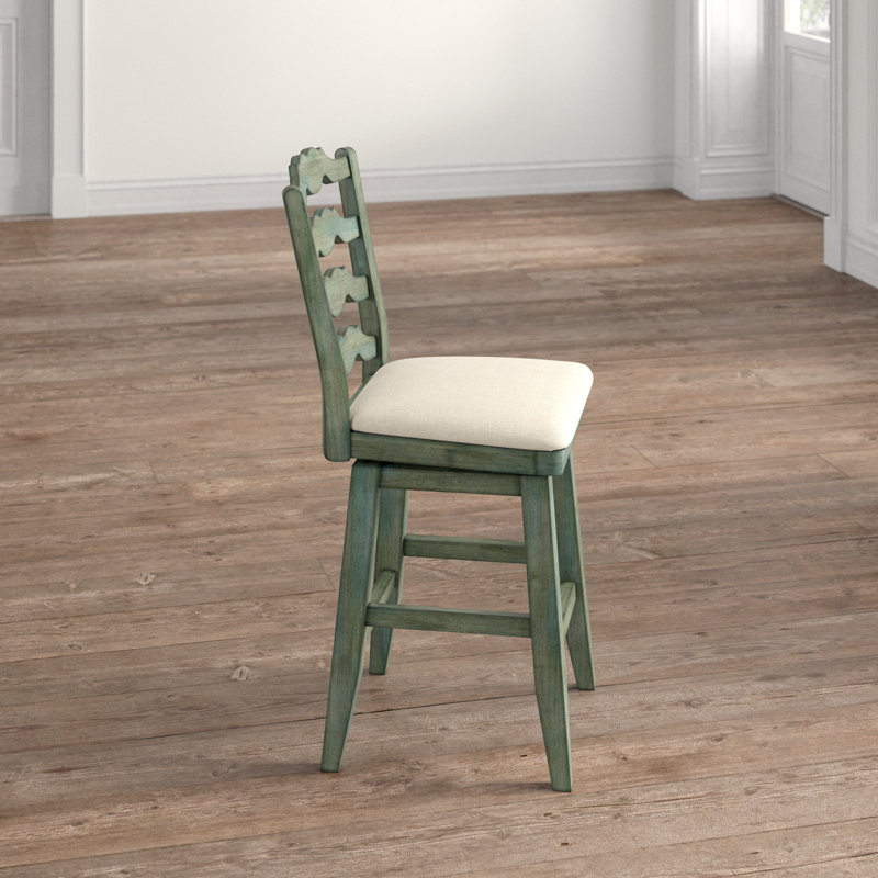 Fortville Swivel Upholstered Counter Stool, Antique Sage, Counter Stool (24" Seat Height)