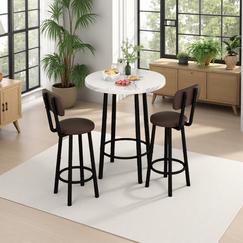 Akillies 2 - Person Four Leg Dining Set, Gray