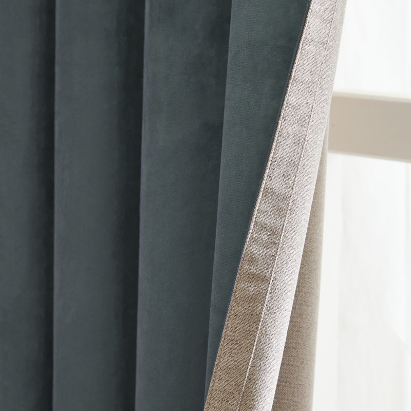 Verso Blackout Curtain Panel Pair, 137" W x 229" L, Blue