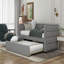 Lit de jour simple avec couchette, base de coussin rembourrée grise, fabrication solide avec dossier rembourré stable