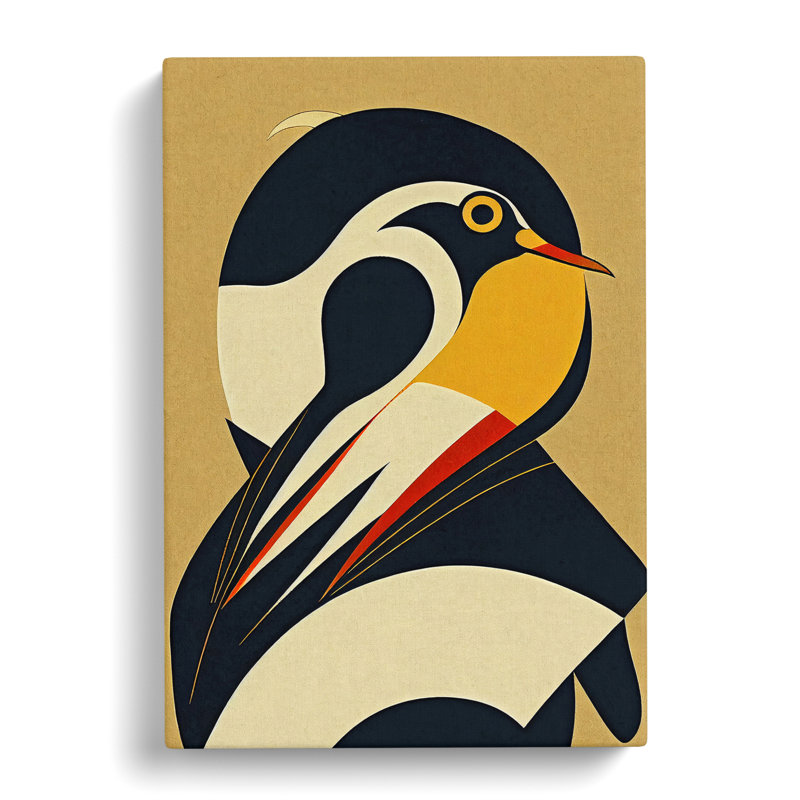 XV1022-3468X Penguin Abstract No.4 - Print, Wrapped Canvas, No Matte, 50cm H x 35cm W x 3cm D