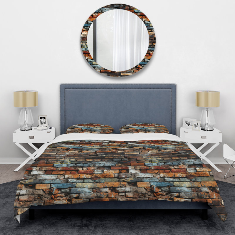 Ensemble de housse de couette Vintage Industrial Charisma - Brick, Housse de couette simple + 1 taie décorative stan