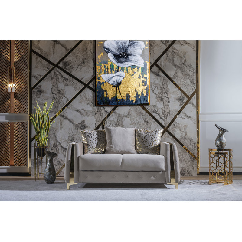 Causeuse de style moderne, Taupe