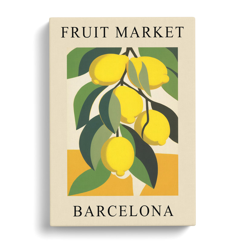 XMKTMKT-383 Lemon Barcelona Fruit Market - Wrapped Canvas Print, 91cm H x 60cm W x 3cm D