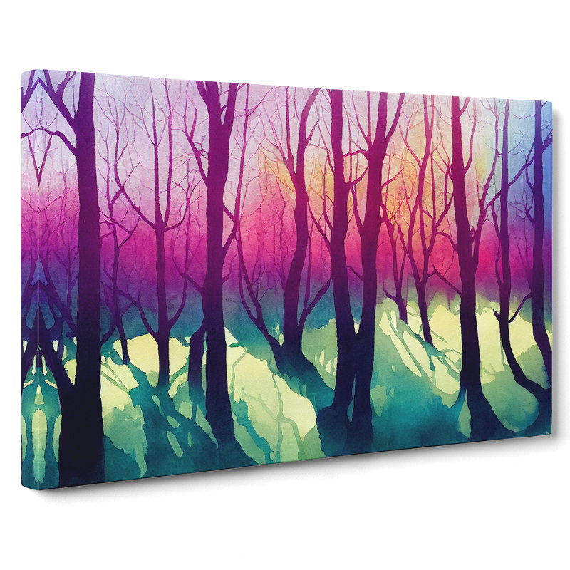 Serene Colourful Forest - Wrapped Canvas, 40cm H x 60cm W x 3cm D