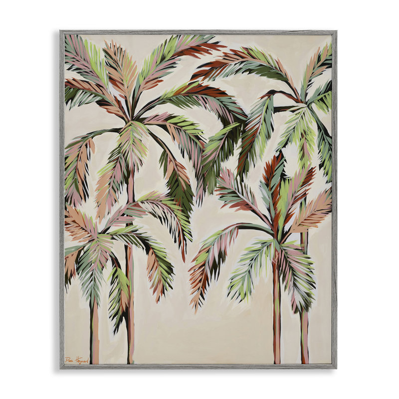 «Blush Palm Tree», giclée par Dani Heyward, Giclée de ferme grise encadrée, H 14 po x l 11 po