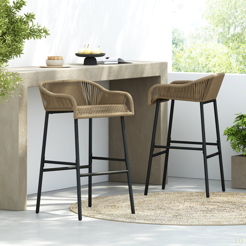 Tabouret de bar pour terrasse La Push, ensemble de 2, Brun
