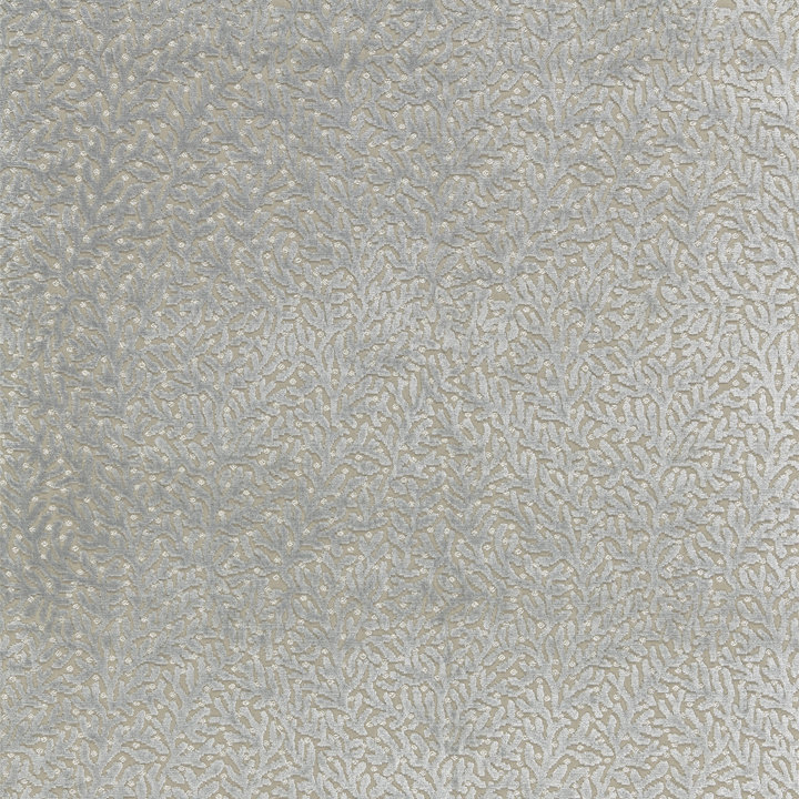 Jardin Corallina Velvet Fabric, Blue Mist