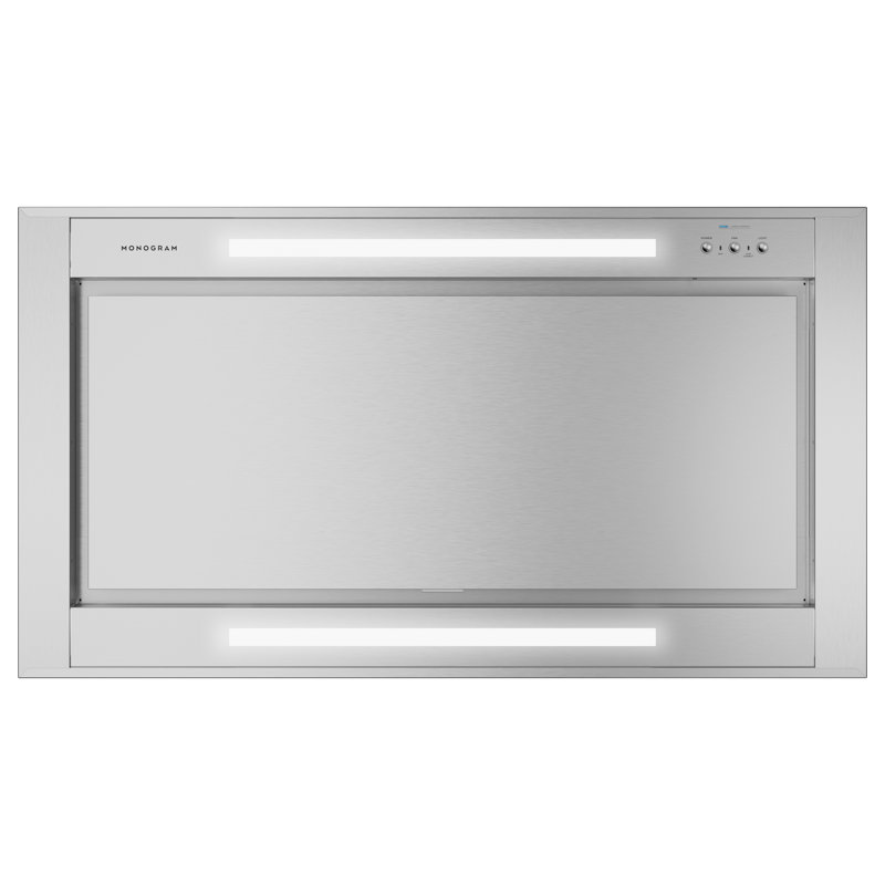 Monogram 48" Island Pyramid Chimney Vent Hood With Air Quality Sensors, In-Line, 8"
