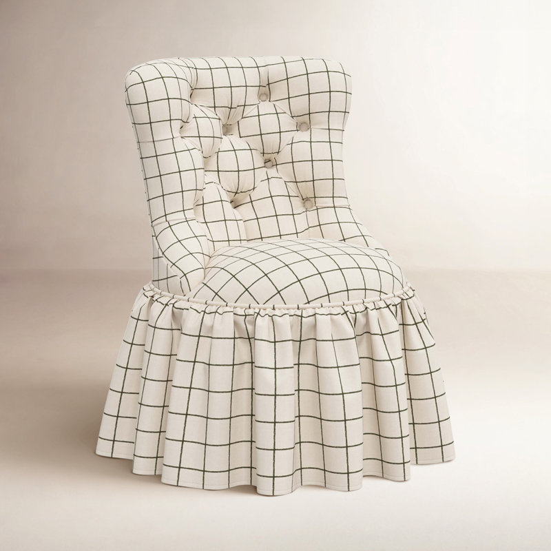 Chaise d'appoint rembourrée Minnie, Ligne verte Tattersall