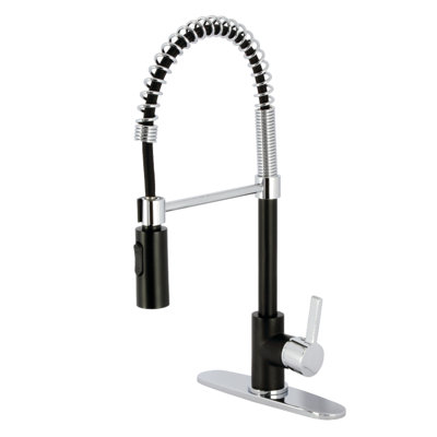 Kingston Brass Continental Single-Handle 1-Hole Deck Mount Pre-Rinse Kitchen Faucet