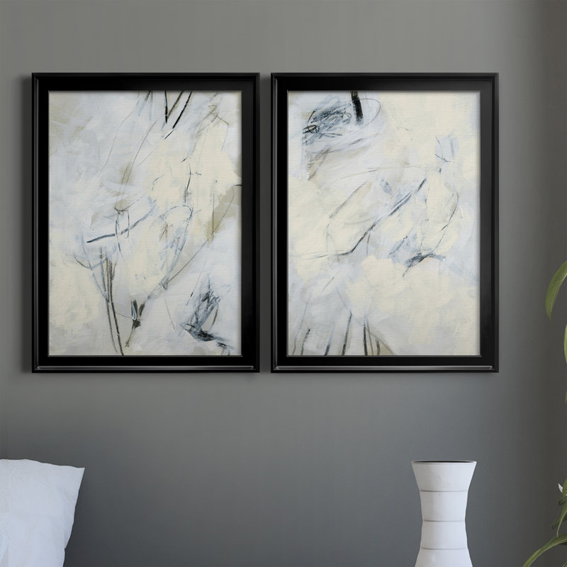 «Liminal Space I», ensemble de 2 peintures sur toile encadrées, Noir, H 24,5 po x l 37 po x P 1 po