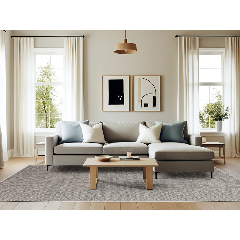 Tapis gris zone contemporaine, Rectangle 6 pi x 9 pi