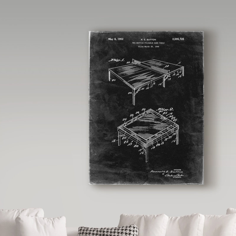 «Man Ping Pong Table» par Manilo, reproduction d'art sur toile tendue, H 19 po x l 14 po