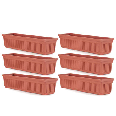 Bac à fleurs en forme de vénitien de jardin de 30 po HC Clay (paquet de 6)